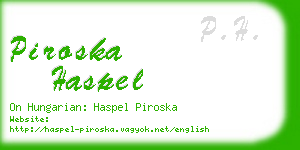 piroska haspel business card